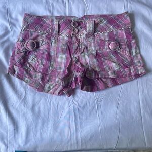 Y2k Pink Plaid Women's Shorts